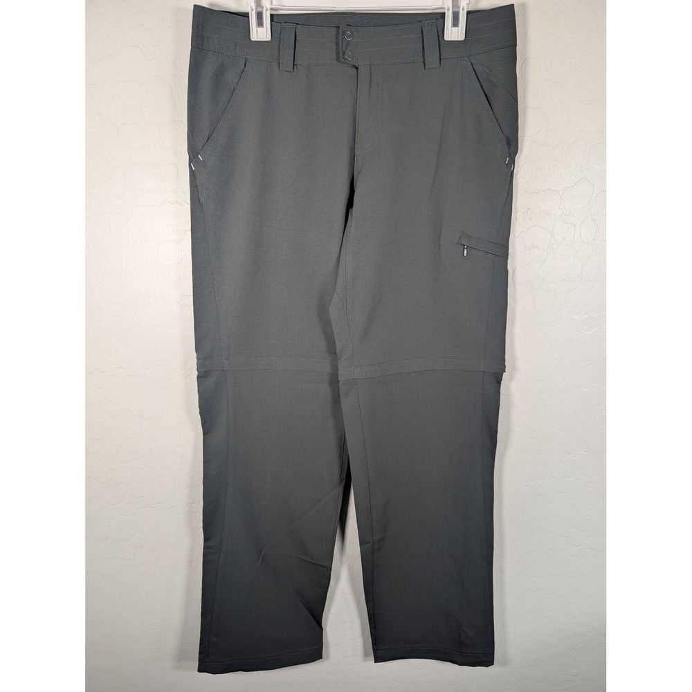 Columbia‎ Outdoor Hiking Pants Womens 12 Gray Omni-Shade Sun Protection Zip Hem